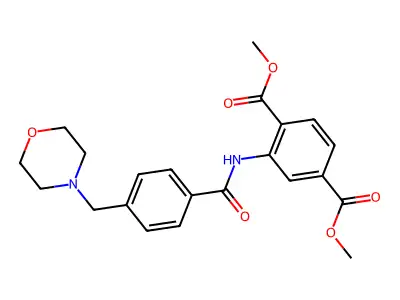 Dimethyl 2-(4-(morpholinomethyl)benzamido)terephthalate structure