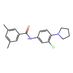 N-(3-chloro-4-pyrrolidin-1-ylphenyl)-3,5-dimethylbenzamide structure