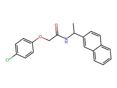 2-(4-chlorophenoxy)-N-(1-naphthalen-2-ylethyl)acetamide structure