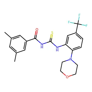 3,5-dimethyl-N-[[2-morpholin-4-yl-5-(trifluoromethyl)phenyl]carbamothioyl]benzamide structure