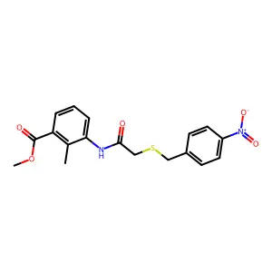 Methyl 2-methyl-3-({[(4-nitrobenzyl)sulfanyl]acetyl}amino)benzoate structure