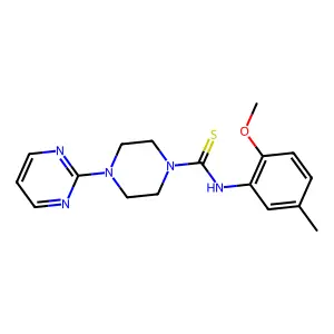 N-(2-methoxy-5-methylphenyl)-4-pyrimidin-2-ylpiperazine-1-carbothioamide structure