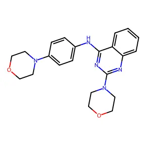 2-morpholin-4-yl-N-(4-morpholin-4-ylphenyl)quinazolin-4-amine structure