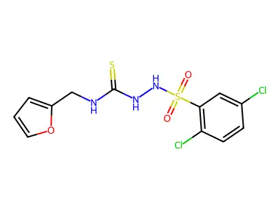 1-[(2,5-Dichlorophenyl)sulfonylamino]-3-(furan-2-ylmethyl)thiourea structure