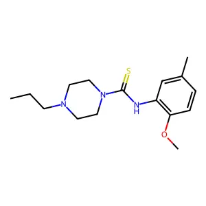 N-(2-methoxy-5-methylphenyl)-4-propylpiperazine-1-carbothioamide structure