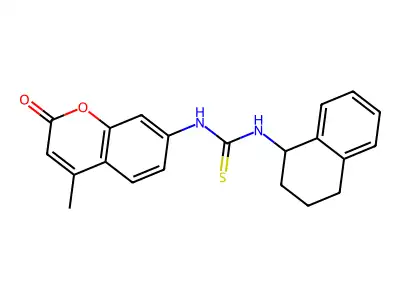 1-(4-Methyl-2-oxochromen-7-yl)-3-(1,2,3,4-tetrahydronaphthalen-1-yl)thiourea structure