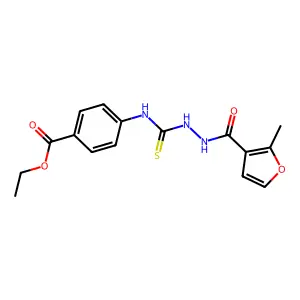 ethyl 4-(2-(2-methylfuran-3-carbonyl)hydrazinecarbothioamido)benzoate structure