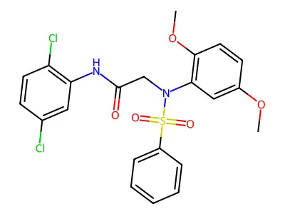 2-[N-(benzenesulfonyl)-2,5-dimethoxyanilino]-N-(2,5-dichlorophenyl)acetamide structure