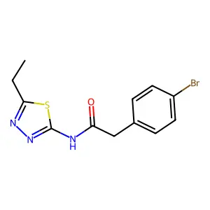 2-(4-bromophenyl)-N-(5-ethyl-1,3,4-thiadiazol-2-yl)acetamide structure