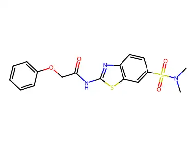 N-[6-(dimethylsulfamoyl)-1,3-benzothiazol-2-yl]-2-phenoxyacetamide structure