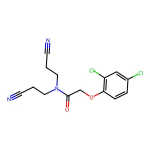 N,N-bis(2-cyanoethyl)-2-(2,4-dichlorophenoxy)acetamide structure