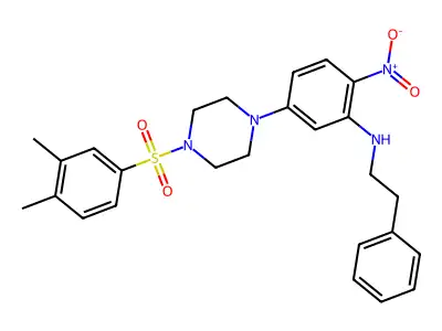 5-[4-(3,4-dimethylphenyl)sulfonylpiperazin-1-yl]-2-nitro-N-(2-phenylethyl)aniline structure