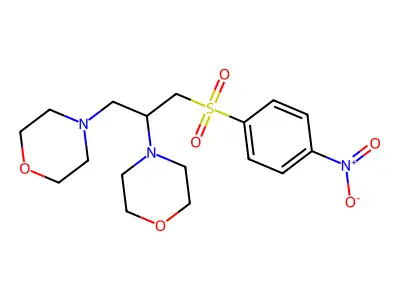 4-[2-Morpholin-4-yl-3-(4-nitrophenyl)sulfonylpropyl]morpholine structure