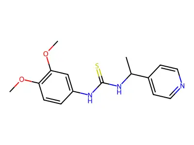 1-(3,4-Dimethoxyphenyl)-3-(1-pyridin-4-ylethyl)thiourea structure
