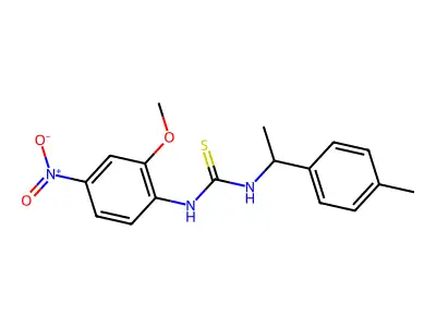 1-(2-Methoxy-4-nitrophenyl)-3-[1-(4-methylphenyl)ethyl]thiourea structure