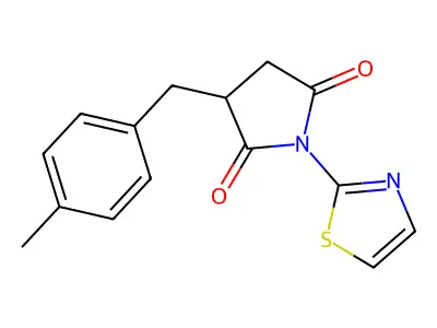 3-[(4-Methylphenyl)methyl]-1-(1,3-thiazol-2-yl)pyrrolidine-2,5-dione structure
