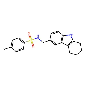 4-methyl-N-((2,3,4,9-tetrahydro-1H-carbazol-6-yl)methyl)benzenesulfonamide structure