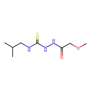 2-(methoxyacetyl)-N-(2-methylpropyl)hydrazinecarbothioamide structure