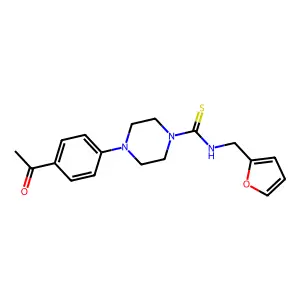 4-(4-acetylphenyl)-N-(furan-2-ylmethyl)piperazine-1-carbothioamide structure