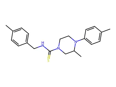 3-methyl-4-(4-methylphenyl)-N-[(4-methylphenyl)methyl]piperazine-1-carbothioamide structure