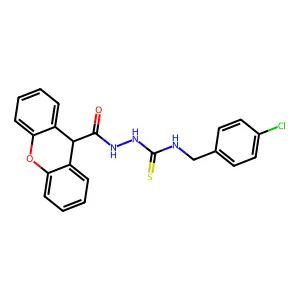 1-[(4-chlorophenyl)methyl]-3-(9H-xanthene-9-carbonylamino)thiourea structure
