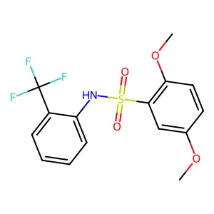 2,5-dimethoxy-N-[2-(trifluoromethyl)phenyl]benzenesulfonamide structure