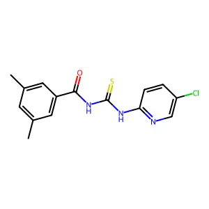 N-[(5-chloropyridin-2-yl)carbamothioyl]-3,5-dimethylbenzamide structure