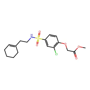 Methyl (2-chloro-4-{[2-(cyclohex-1-en-1-yl)ethyl]sulfamoyl}phenoxy)acetate structure