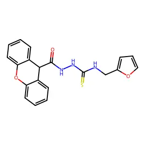 1-(furan-2-ylmethyl)-3-(9H-xanthene-9-carbonylamino)thiourea structure