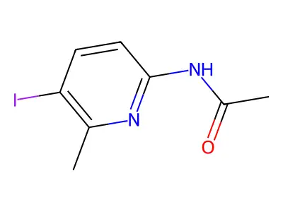 N-(5-iodo-6-methylpyridin-2-yl)acetamide structure