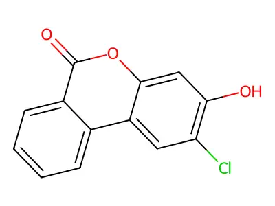 2-chloro-3-hydroxy-6H-benzo(c)chromen-6-one structure