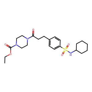 Ethyl 4-[3-[4-(cyclohexylsulfamoyl)phenyl]propanoyl]piperazine-1-carboxylate structure