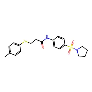 3-(4-methylphenyl)sulfanyl-N-(4-pyrrolidin-1-ylsulfonylphenyl)propanamide structure