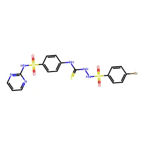 1-[(4-Bromophenyl)sulfonylamino]-3-[4-(pyrimidin-2-ylsulfamoyl)phenyl]thiourea structure