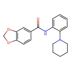 N-(2-piperidin-1-ylphenyl)-1,3-benzodioxole-5-carboxamide structure