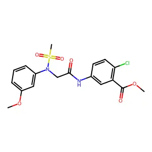 methyl 2-chloro-5-{[N-(3-methoxyphenyl)-N-(methylsulfonyl)glycyl]amino}benzoate structure