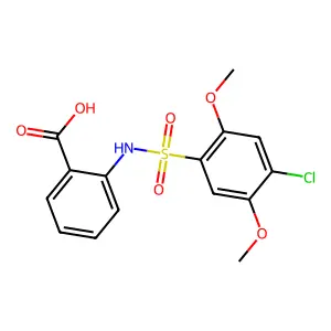 2-(4-Chloro-2,5-dimethoxybenzenesulfonamido)benzoic acid structure