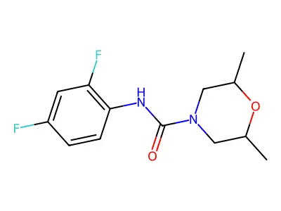N-(2,4-difluorophenyl)-2,6-dimethylmorpholine-4-carboxamide structure