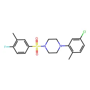 1-(5-Chloro-2-methylphenyl)-4-(4-fluoro-3-methylbenzenesulfonyl)piperazine structure