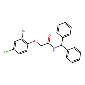 N-benzhydryl-2-(2-bromo-4-chlorophenoxy)acetamide structure