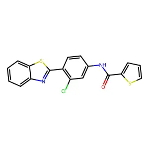 N-[4-(1,3-benzothiazol-2-yl)-3-chlorophenyl]thiophene-2-carboxamide structure