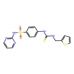 1-[4-(Pyrimidin-2-ylsulfamoyl)phenyl]-3-(thiophen-2-ylmethyl)thiourea structure