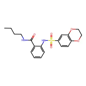 N-butyl-2-[(2,3-dihydro-1,4-benzodioxin-6-ylsulfonyl)amino]benzamide structure
