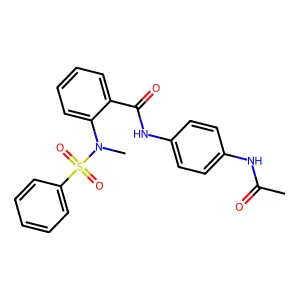 N-(4-acetamidophenyl)-2-[benzenesulfonyl(methyl)amino]benzamide structure