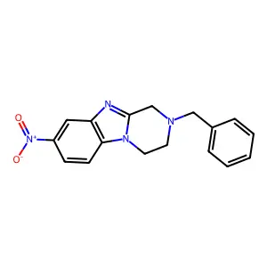 2-benzyl-8-nitro-3,4-dihydro-1H-pyrazino[1,2-a]benzimidazole structure