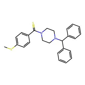 (4-Benzhydrylpiperazin-1-yl)-(4-methylsulfanylphenyl)methanethione structure