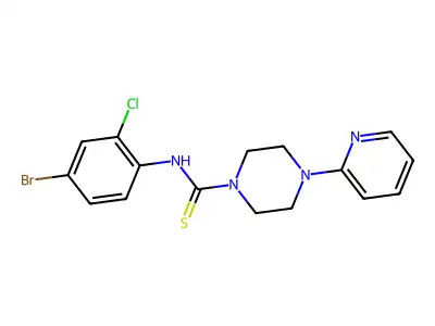 N-(4-bromo-2-chlorophenyl)-4-pyridin-2-ylpiperazine-1-carbothioamide structure