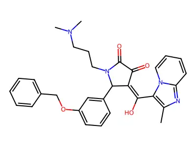 5-[3-(Benzyloxy)phenyl]-1-[3-(dimethylamino)propyl]-4-[hydroxy(2-methylimidazo[1,2-a]pyridin-3-yl)methylidene]pyrrolidine-2,3-dione structure