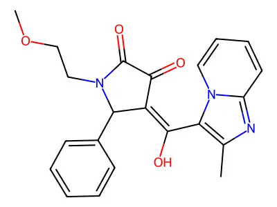 4-[Hydroxy(2-methylimidazo[1,2-a]pyridin-3-yl)methylidene]-1-(2-methoxyethyl)-5-phenylpyrrolidine-2,3-dione structure