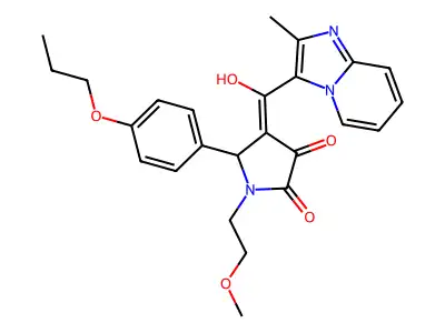 4-[hydroxy-(2-methylimidazo[1,2-a]pyridin-3-yl)methylidene]-1-(2-methoxyethyl)-5-(4-propoxyphenyl)pyrrolidine-2,3-dione structure